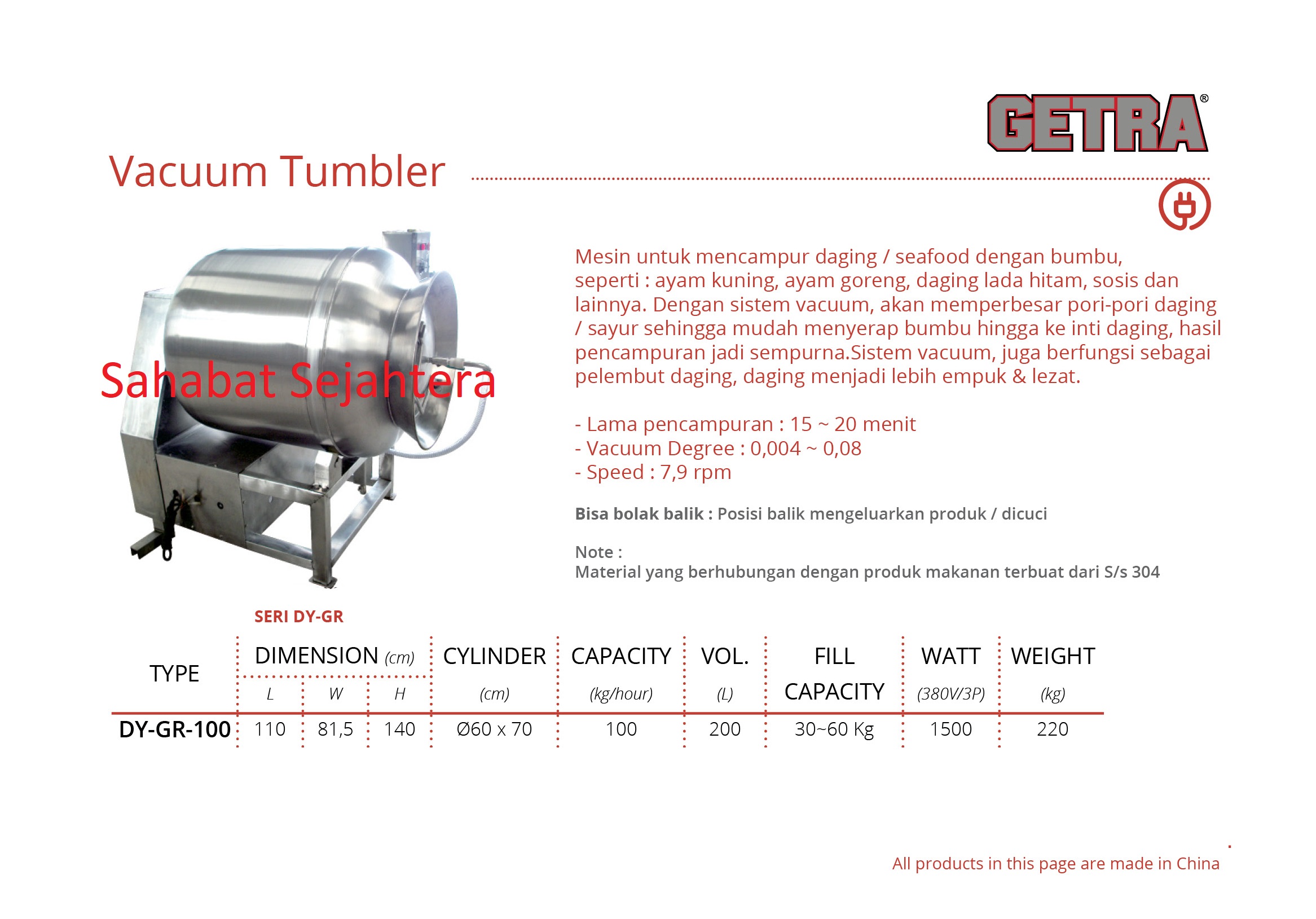 Vacuum Tumbler GETRA