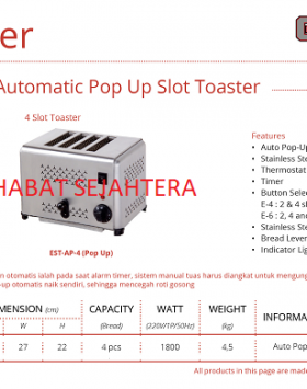 Automatic Pop Up Slot Toaster