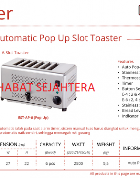 Automatic Pop Up Slot Toaster GETRA