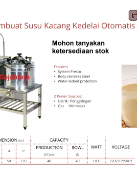 Mesin Pembuat Susu Kacang Kedelai Otomatis Getra ET-YL9