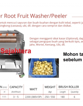 Brush Roller Root Fruit Washer/Peeler Getra QX-818