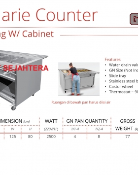 Table Bain Marie Free Stainding with cabinet GETRA