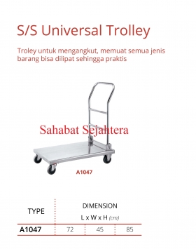 Stainless Steel Universal Trolley Getra Tipe A1047 Troli Pengangkut Barang