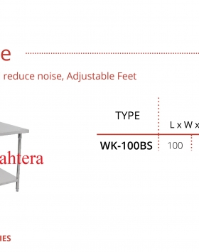Stainless Steel Working Table W/ Backsplash Getra Type WK-100BS
