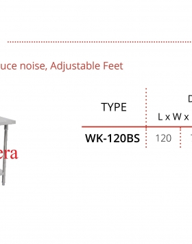 Stainless Steel Working Table W/ Backsplash Getra Type WK-120BS