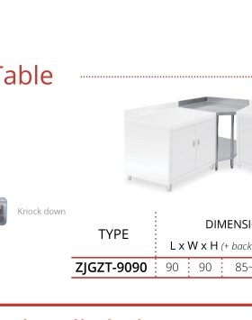 Stainless Steel Corner Work Table Getra ZJGZT-9090