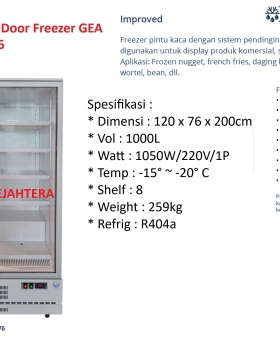 Up Right Glass Door Freezer GEA