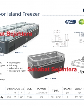 Glass Door Island Freezer GEA