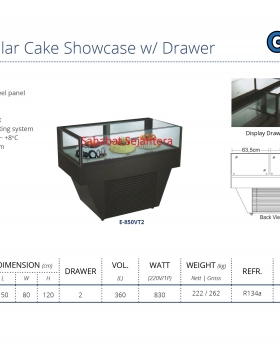 Rectangular Cake Showcase w/ Drawer GEA