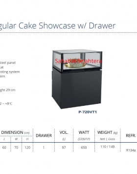 Rectanguler Cake Showcase w/ Drawer GEA