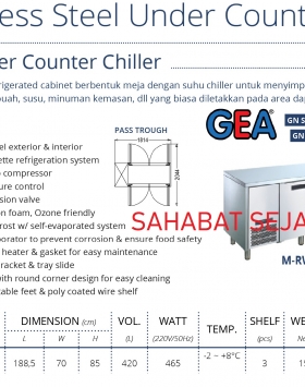 Stainless Steel Under Counter Chiller GEA