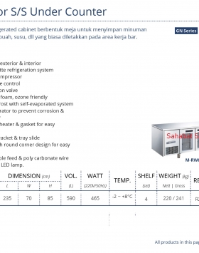 Glass Door S/S Under Counter GEA