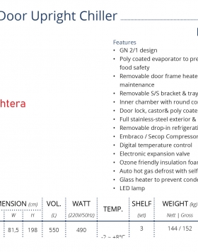 S/S Glass Door Upright Chiller GEA