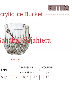 Acrylic Ice Bucket Getra Type AIB-1.3L