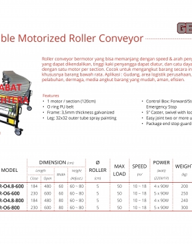 Motorized Roller Conveyor GETRA FPR-O6-800