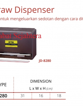 Straw Dispenser Getra JD-8280 Tempat Untuk Menaruh Sedotan