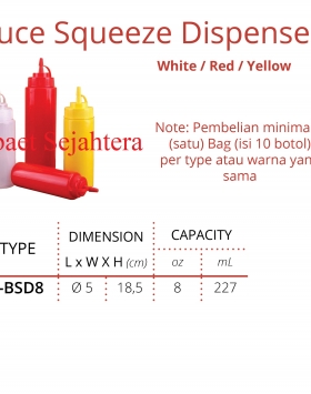 Sauce Squeeze Dispenser Getra Type JD-BSD8 Tempat Menaruh Saus