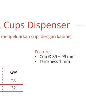 S/S Cabinet With 2 Cups Dispenser GETRA Mesin Untuk Mengeluarkan Cup