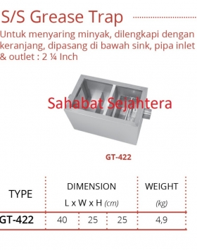 S/S Grease Trap GETRA GT-422 Penyaring Minyak