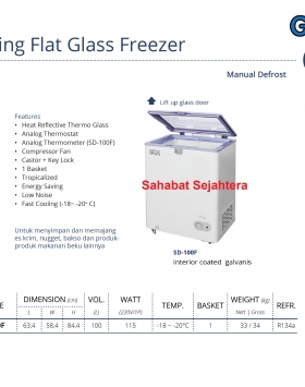 Sliding Flat Glass Freezer GEA