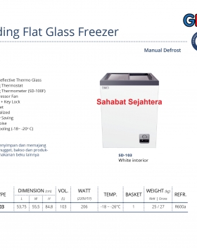 Sliding Flat Glass Freezer GEA