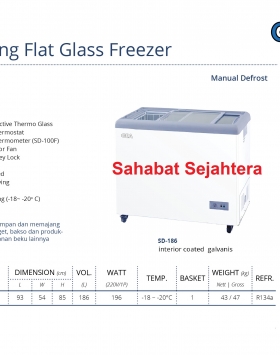 Sliding Flat Glass Freezer GEA