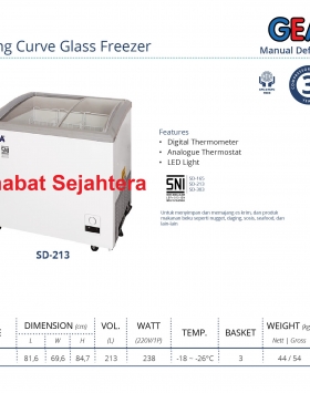 Sliding Curve Glass Freezer GEA