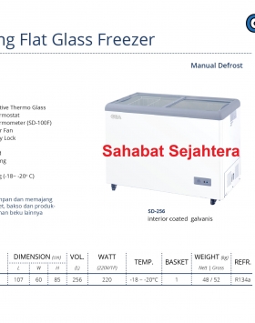 Sliding Flat Glass Freezer GEA