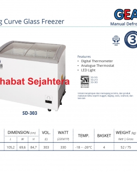 Sliding Curve Glass Freezer GEA