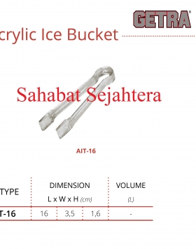 Acrylic Ice Bucket Getra Type AIT-16 Pencapit Es Batu