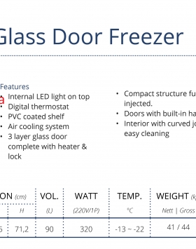 Up Right Glass Door Freezer GEA RTD-99C Tempat penyimpan Ice Cream