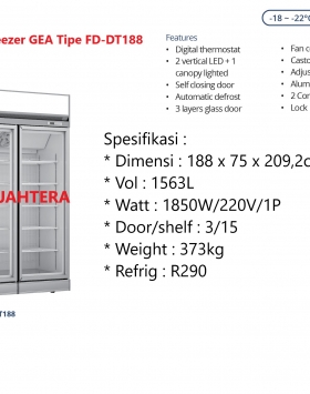 Up Right Glass Door Freezer GEA