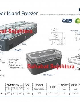 Glass Door Island Freezer GEA