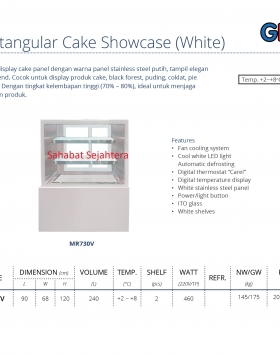 Rectangular Cake Showcase (White) GEA