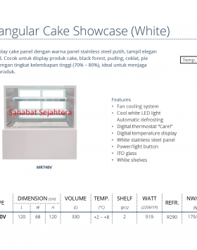 Rectangular Cake Showcase (White) GEA