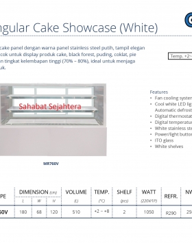 Rectangular Cake Showcase (White) GEA