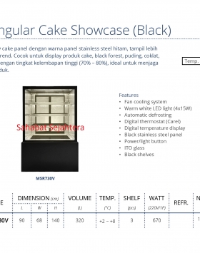 Rectangular Cake Showcase (Black) GEA