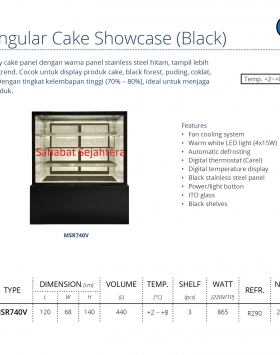 Rectangular Cake Showcase (Black) GEA