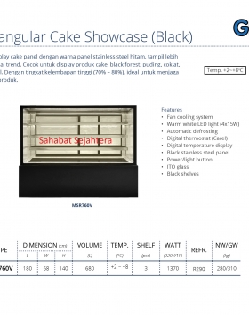 Rectangular Cake Showcase (Black) GEA