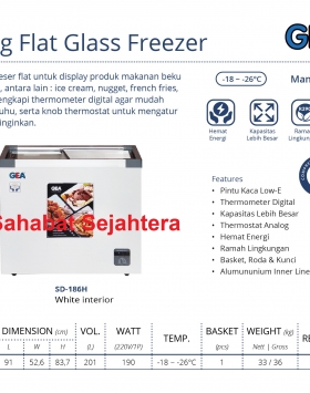 Sliding Flat Glass Freezer GEA