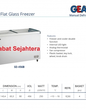 Sliding Flat Glass Freezer