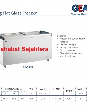 Sliding Flat Glass Freezer GEA