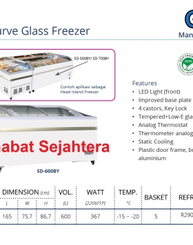 Sliding Curve Glass Freezer GEA