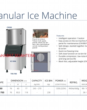 Granular Ice Machine GEA CR350 + Ice Bin TFB-700 Mesin Cetak Es Batu