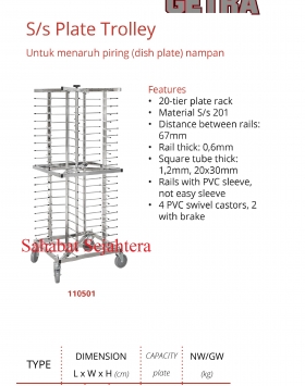 S/S Plate Trolley Getra Type 110501