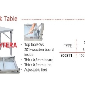 S/S Folding Work Table GETRA 300811