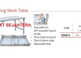 S/S Folding Work Table GETRA 300814