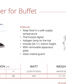 Display Warmer for Buffet GETRA LT-01