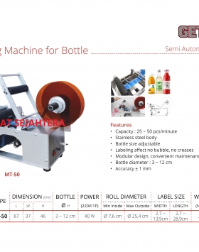 Labeling Machine For Bottle GETRA MT-50