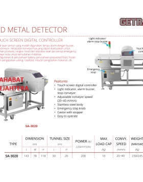 Food Metal Detector GETRA SA-3020